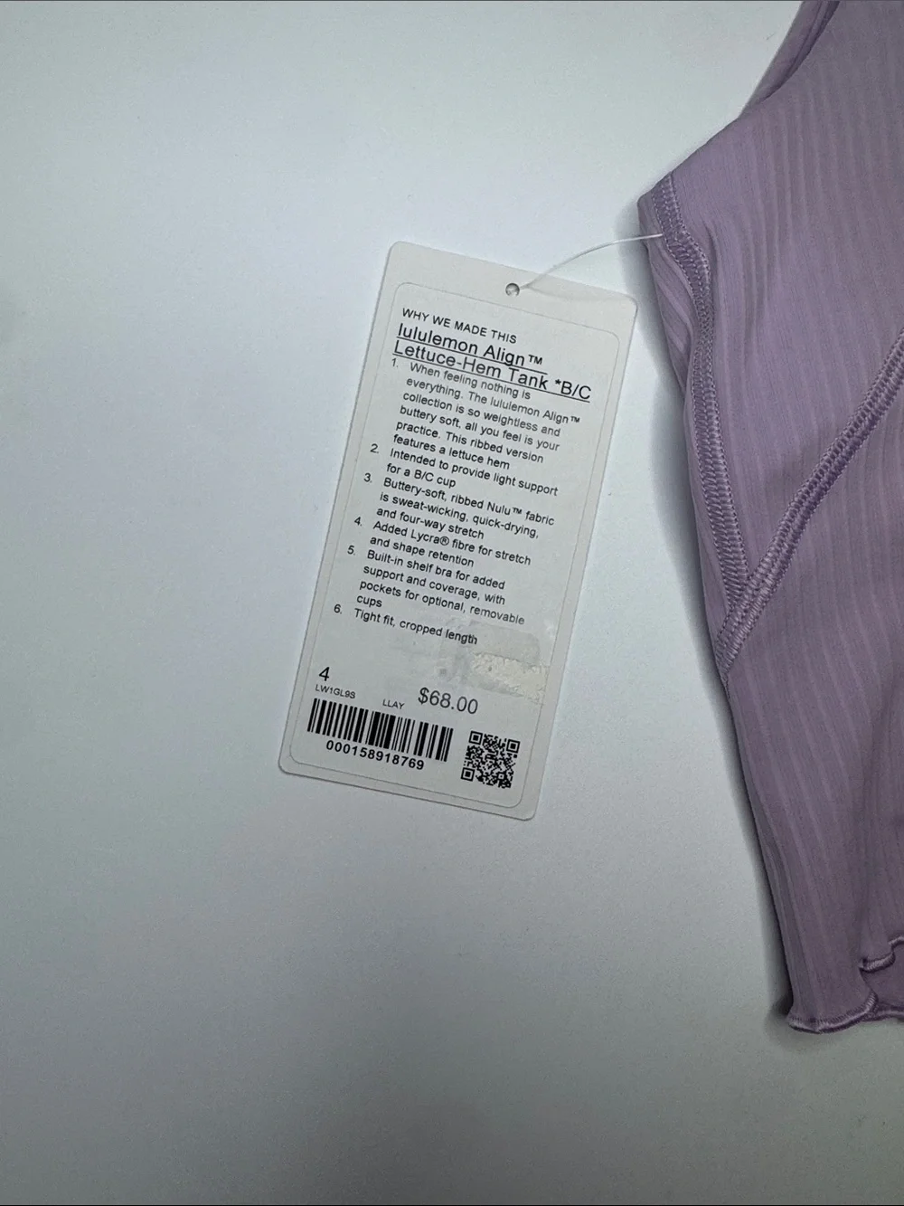 lululemon athletica comfortable lilac